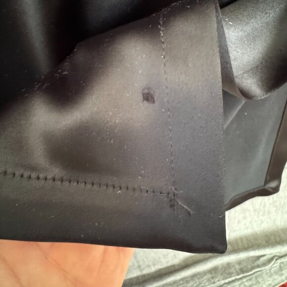 IAN R.N. Black Reversed Satin Sleeveless Hooded Column Evening Maxi Dress Size M - Picture 14 of 14